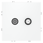 Розетка телевизионная встраиваемая VOLTUM S70 оконечная TV+SAT, (белый матовый)