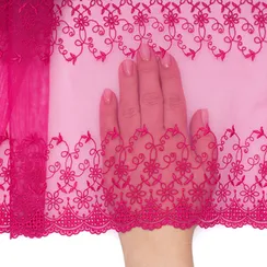 Вышивка на сетке фуксия 22,5 см