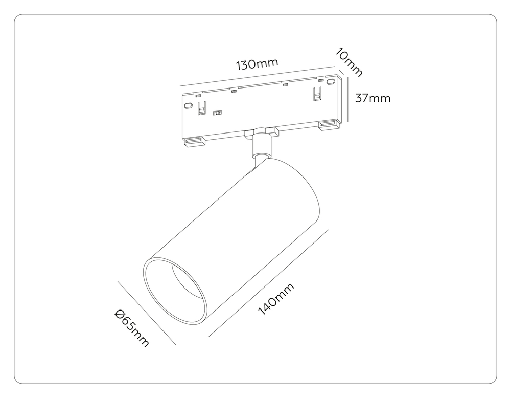 GL2315 BK черный IP20 24W 3CCT 3000-6400K 48V D65*140