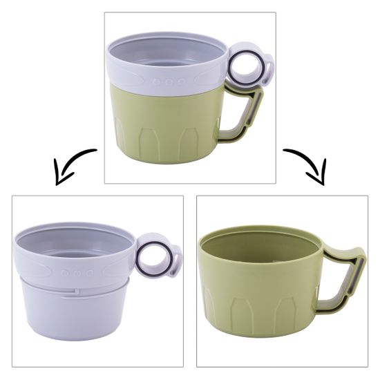 Термос 1000 мл. со стеклянной колбой Kamille KM-2023 пластиковый (2 чашки)