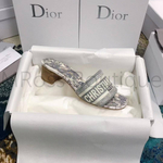 Женские шлепанцы Диор (Dior) премиум класса на каблуке Dway