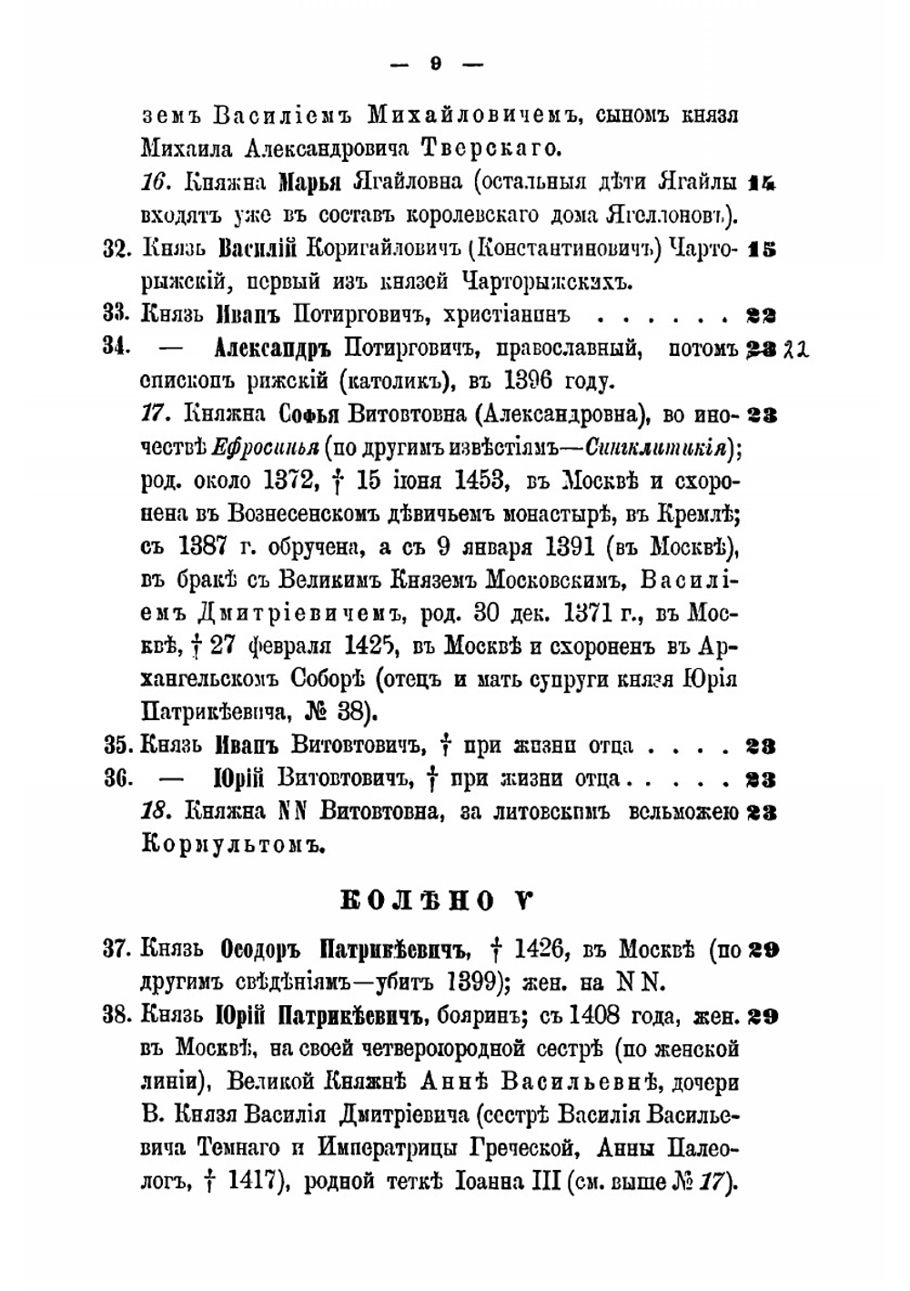 Родословная роспись потомства князей литовских | Н.Н. Голицын