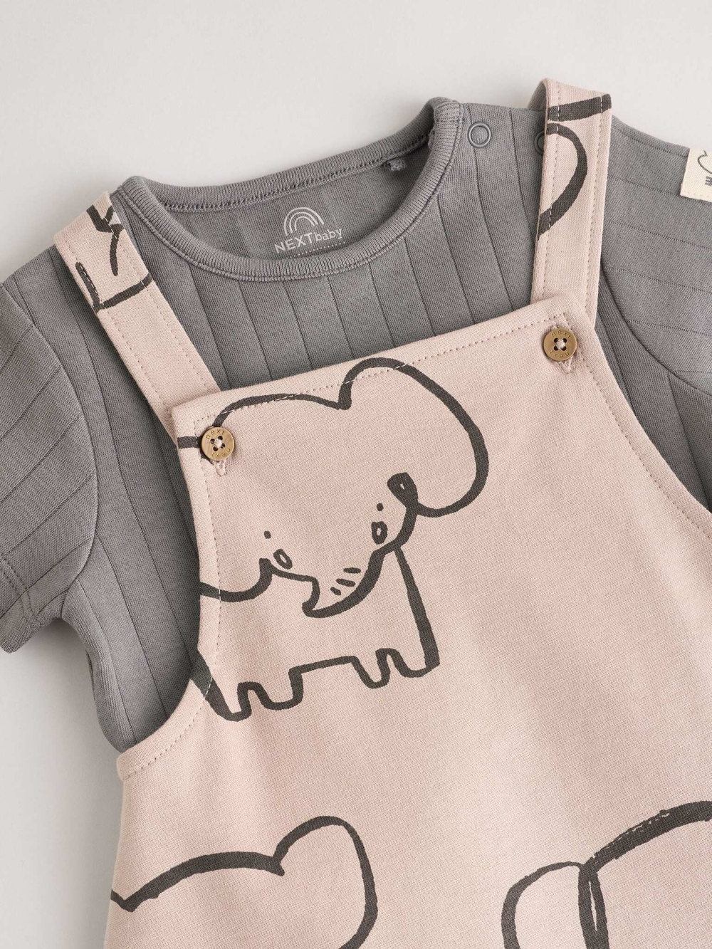 Комбинезон и боди в комплекте для малышей Next E47-400, Розовый, Серый