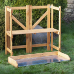 Садовый стол деревянный для сада и дачи с цинковой столешницей, для пересадки растений и цветов