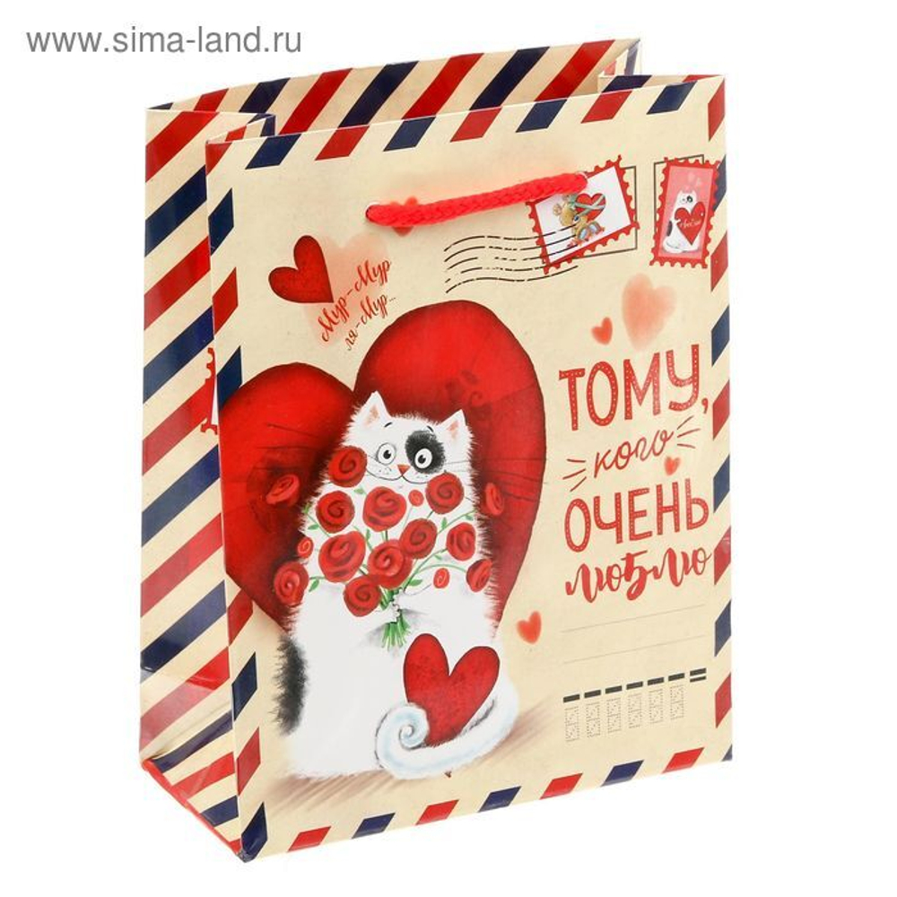 Пакет ламинированный вертикальный Почта любви S 11×14×5,5 см.