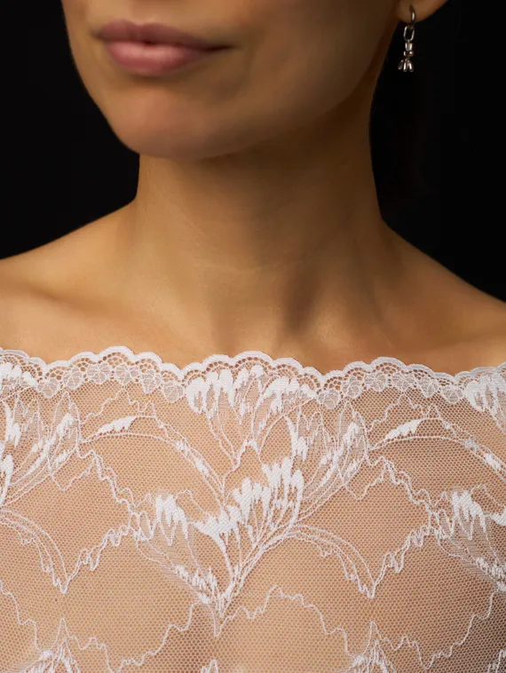 03-293 ОПТ Кружево эластичное 22 см, белый 001