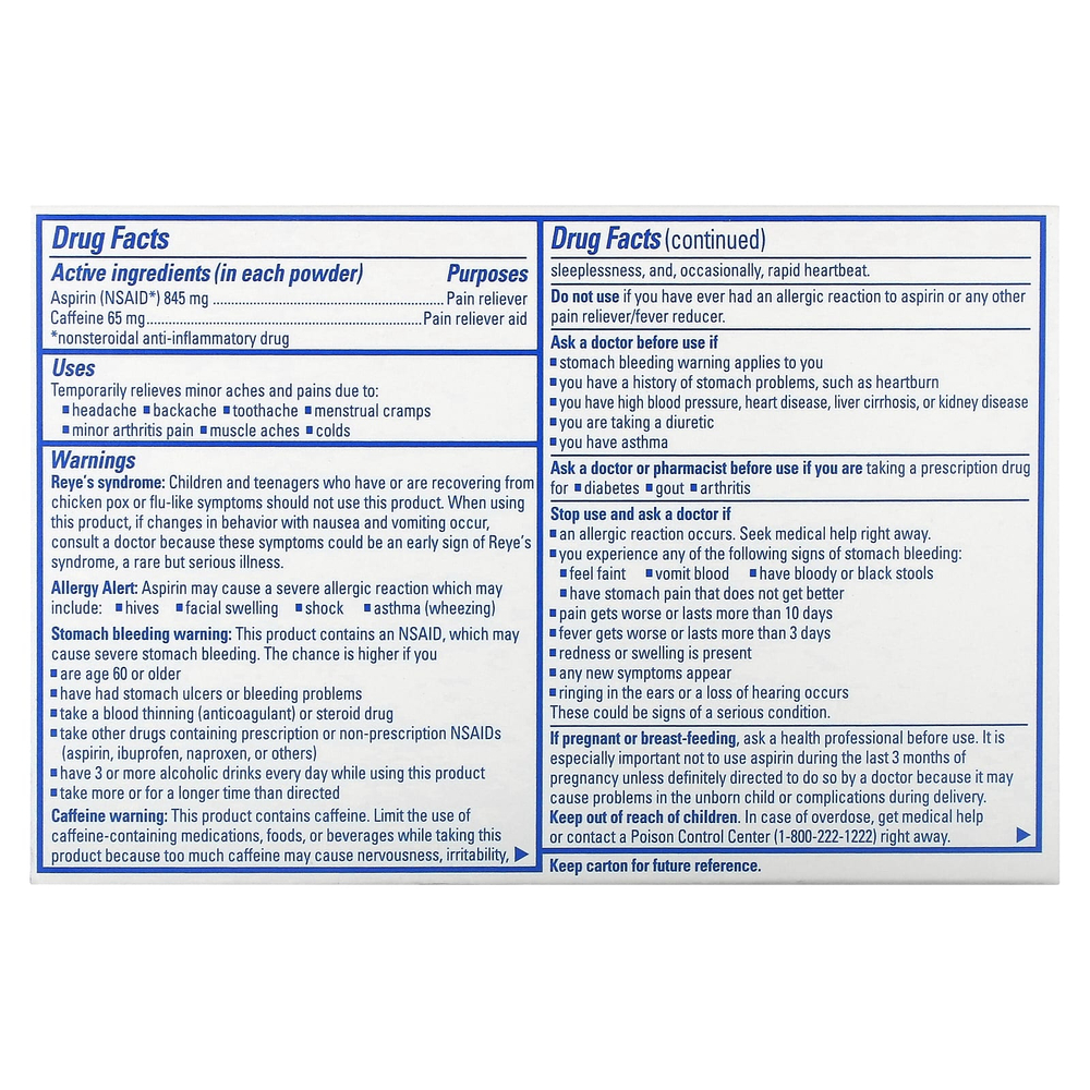 BC, порошок для быстрого обезболивания, головная боль и ломота в теле, 50 пакетиков