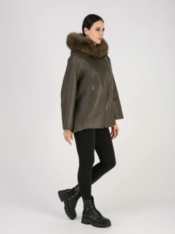 Дубленка зимняя натуральная с капюшоном оверсайз