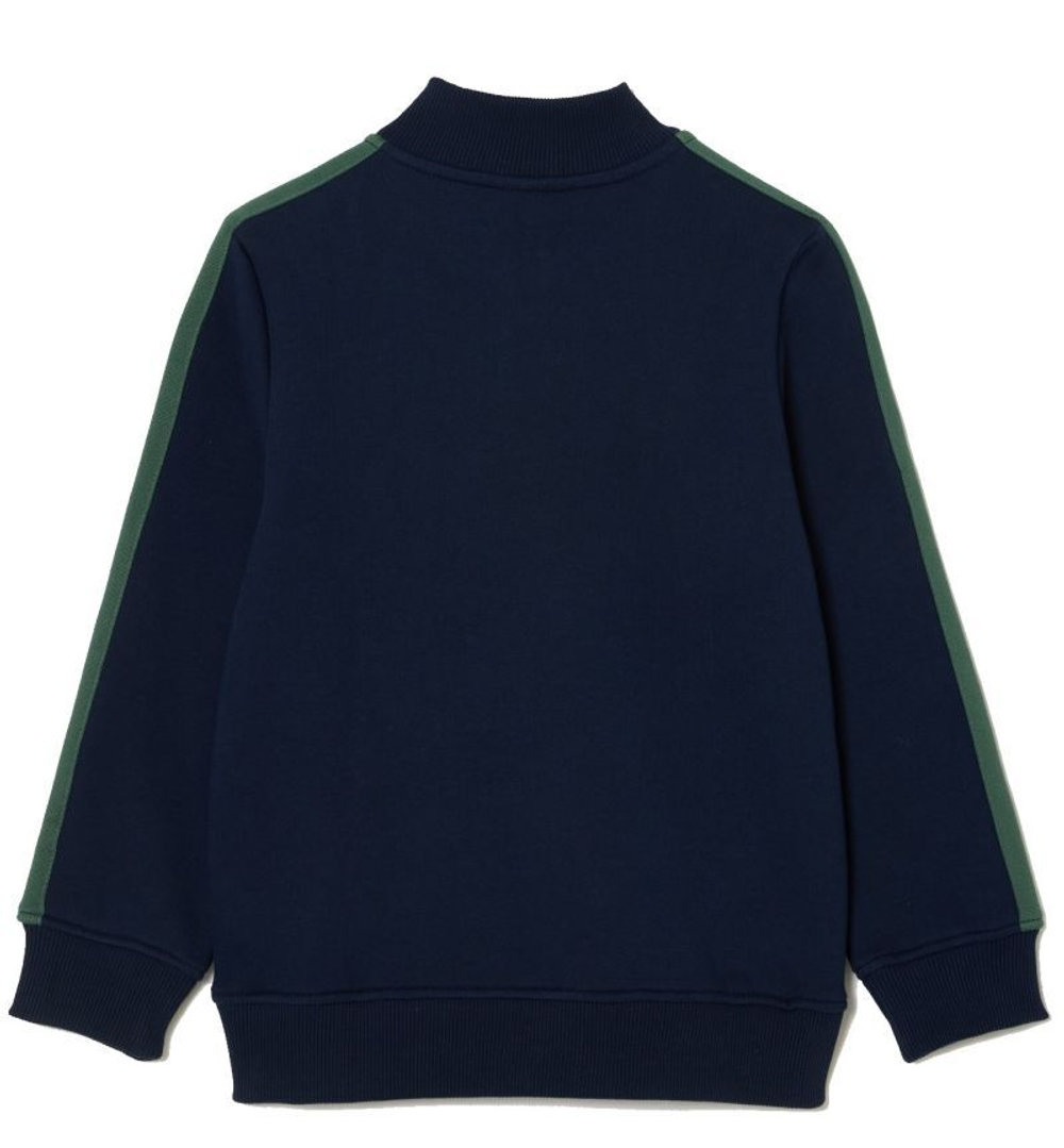 Детская теннисная толстовка Lacoste Tennis Print Quarter-Zip Sweatshirt - navy blue/dark green