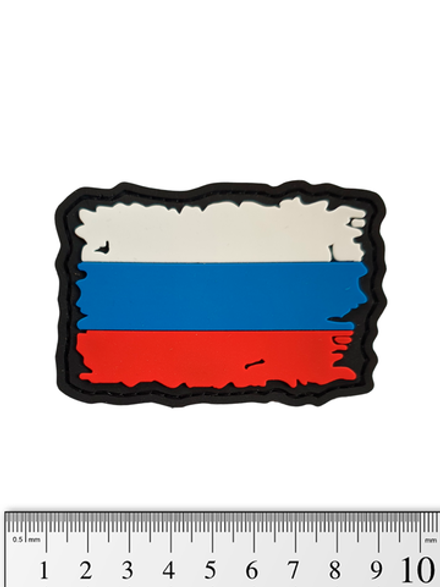 Шеврон Флаг России. Знамя PVC 5х8 см. Чёрный