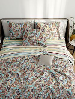 Постельное белье Сказка "Восточная сказка/Восточная сказка (компаньон)" евро Наволочка 50х70 см 2 шт Простынь на резинке 180х200 см Пододеяльник 200х215 см, перкаль