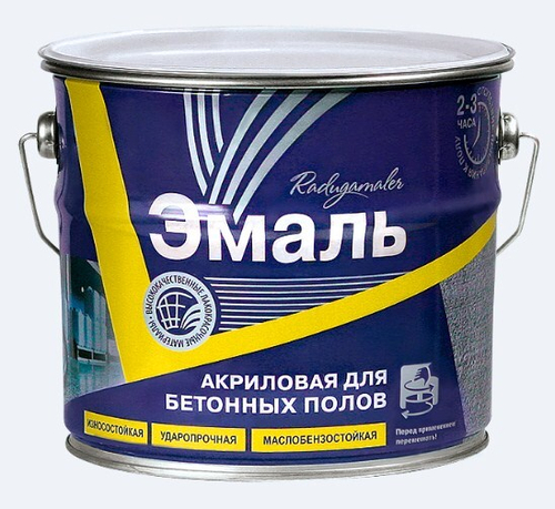 Эмаль д/бетонных полов акриловая  РАДУГА  серая 3,5кг