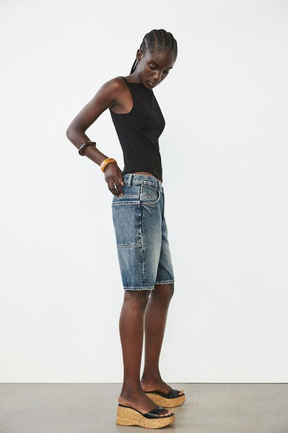 ZARA ЭЛАСТИЧНЫЙ ТОП С БАНТАМИ СЗАДИ, ЧЕРНЫЙ