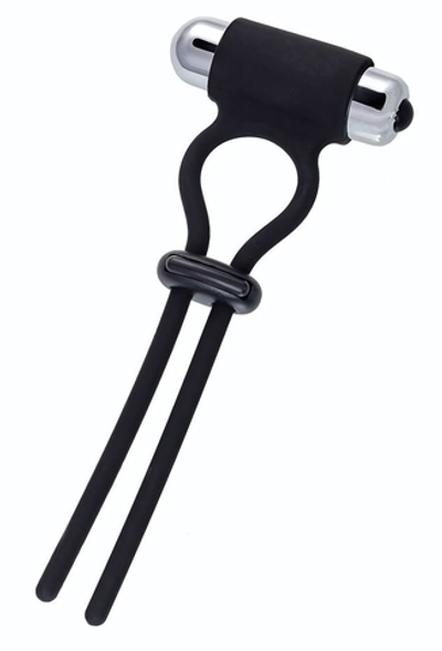 Черное эрекционное лассо на пенис Jat (Цвет: черный)