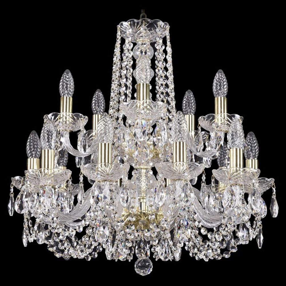 Подвесная люстра Bohemia Ivele Crystal 1402 1402/10+5/195/2d/G