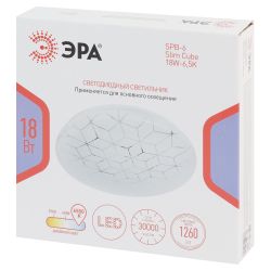 Светильник потолочный светодиодный ЭРА SPB-6 Slim Cube 18W-6,5K без ДУ | Светильники SPB-6 без ДУ