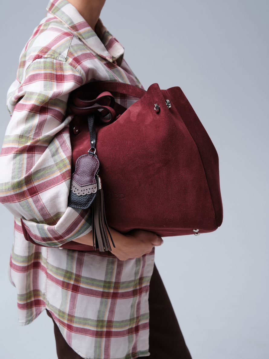 Замшевая сумка с матрешкой Vasilisa DBR 31210 махагон