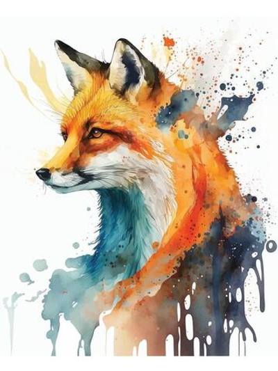 Алмазная мозаика 30х40см. "Красивая лисица" с частич.заполнен.на подрам. (30цв.) (арт. АЛМ-0074)