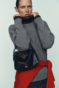 ZARA МИНИ-СУМКА С ДЕКОРАТИВНЫМИ ШАРИКАМИ, ЧЕРНЫЙ