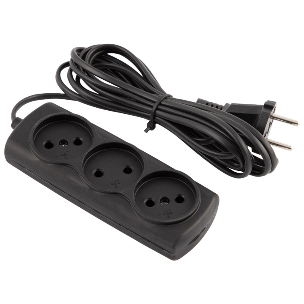 Удлинитель Engy "Эконом" 3м/3роз (ШВВП 2х0.75) черный