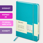 Блокнот А5 (148х218 мм) BRAUBERG ULTRA балакрон 80 г/м2 комбинированный блок 100 л. бирюза (2 штуки в упаковке)
