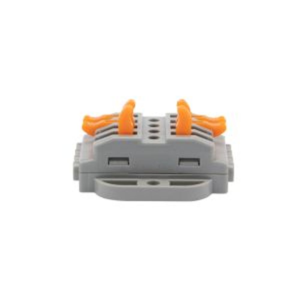 Клемма СМК 222-424P проходная 4 полюса, с монтажной площадкой (0,08-4 мм²), серая (блистер 5 шт./уп.