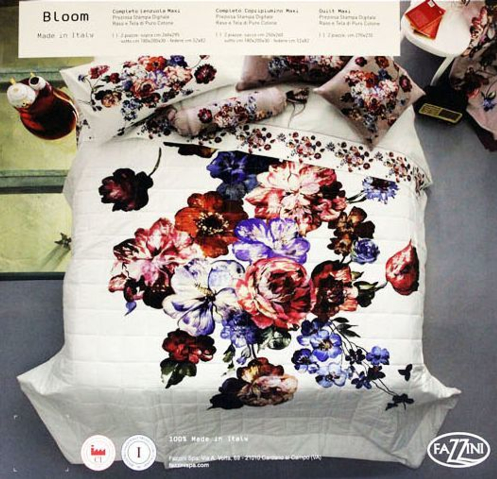 Постельное белье 2 спальное евро Fazzini Bloom Италия фото