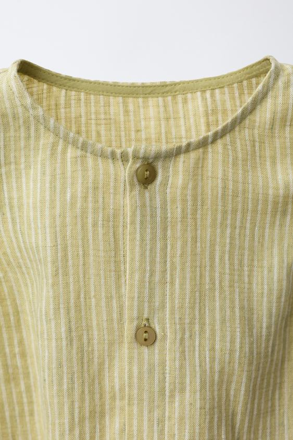 ZARA КОМБИНЕЗОН 100% ЛЕН В ПОЛОСКУ, МЯГКИЙ ЗЕЛЕНЫЙ