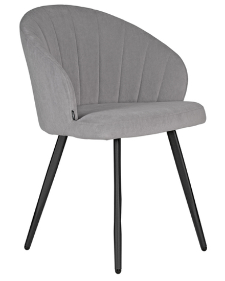 Стул обеденный DOBRIN NAOMI, ЭМАЛЬ ЧЕРНЫЙ МУАР велюр Catania Smoke