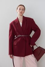 БАЗОВЫЙ ТОНКИЙ РЕМЕНЬ С МЯТОЙ ПРЯЖКОЙ BORDO