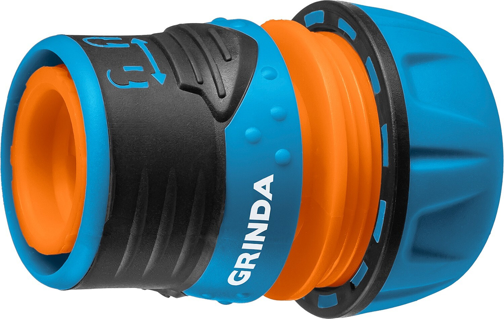 GRINDA PROLine TL-12, 1/2″, соединитель быстросъёмный для шланга, с запирающим механизмом, из ударопрочного пластика с TPR
