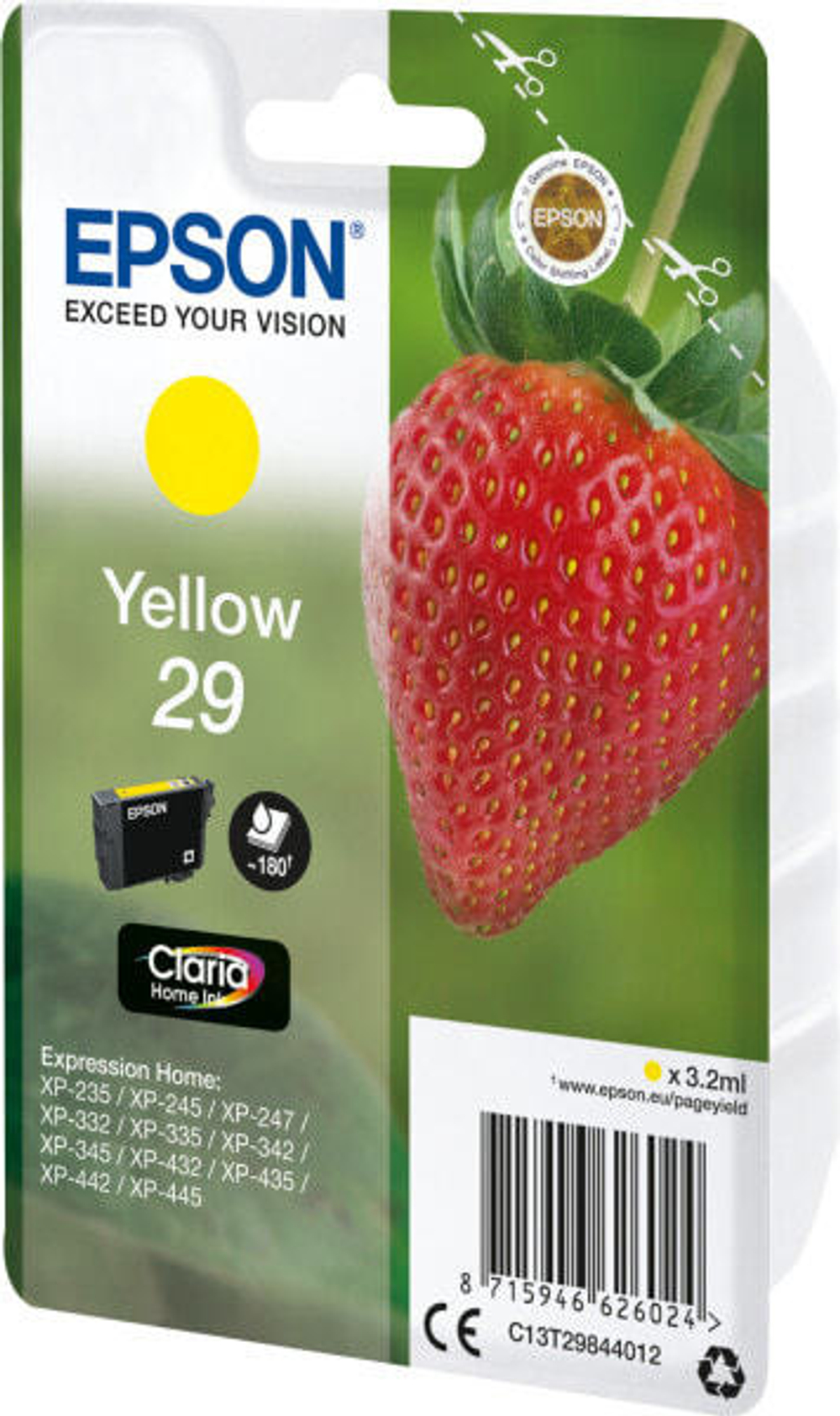 Картридж струйный желтый 1 шт Epson C13T29844022