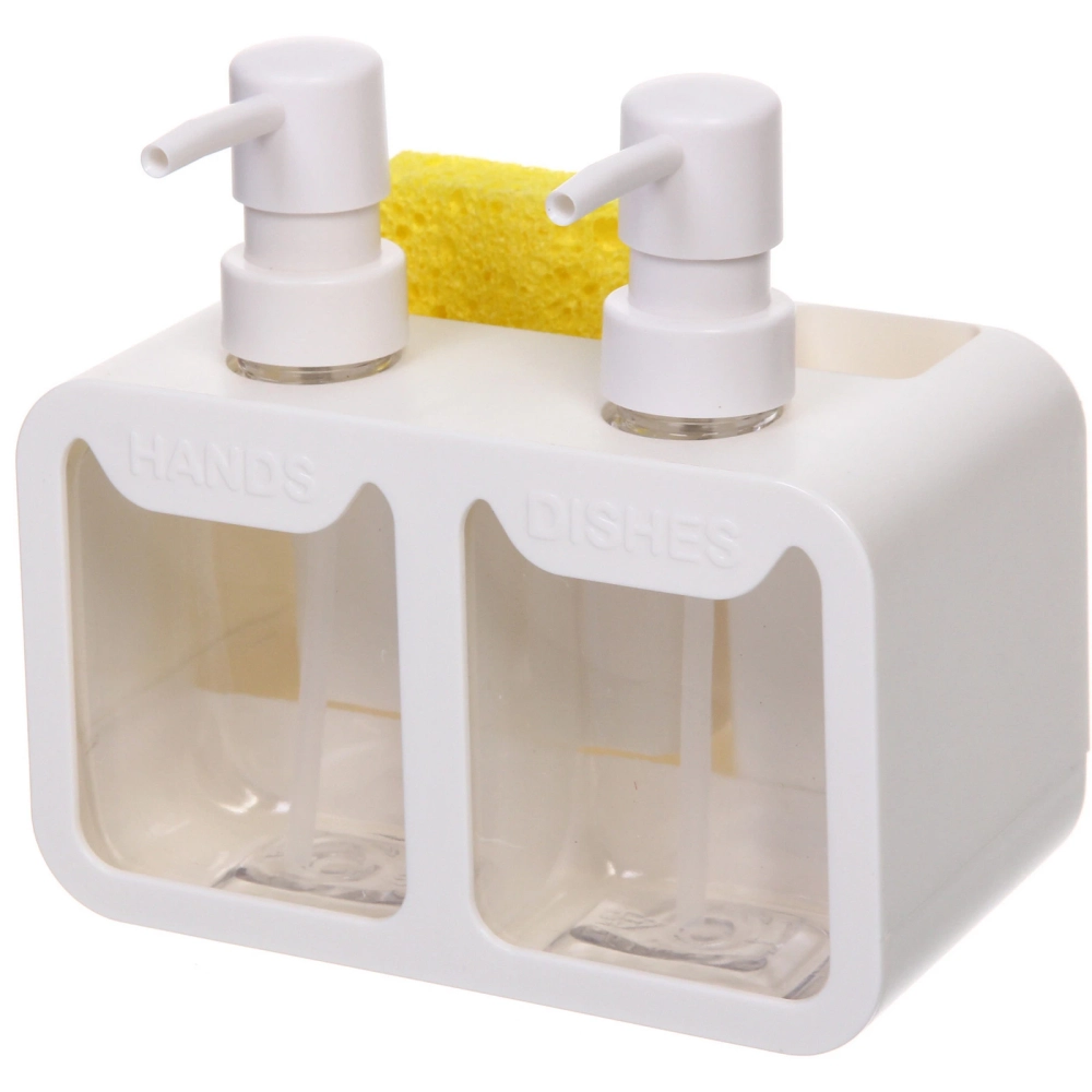 Дозатор для моющих средств 2х350мл 17х19х16 белый 8875