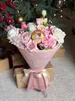 Платье для цветов. Круглая форма. Мех искусственный. Цвет:Пыльно-розовый.