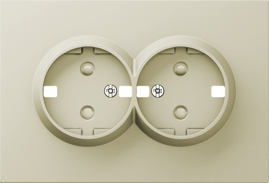 Накладка для розетки 2-й с заземлением,  со шторками 16A 250 В~,  шампань,  серия A07