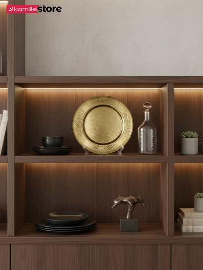 Тарелка сервировочная подстановочная 33 см. металлическая