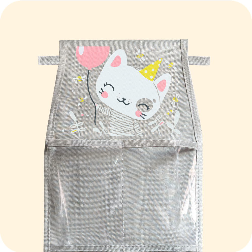 Кармашки для детского сада на резинке. Котик