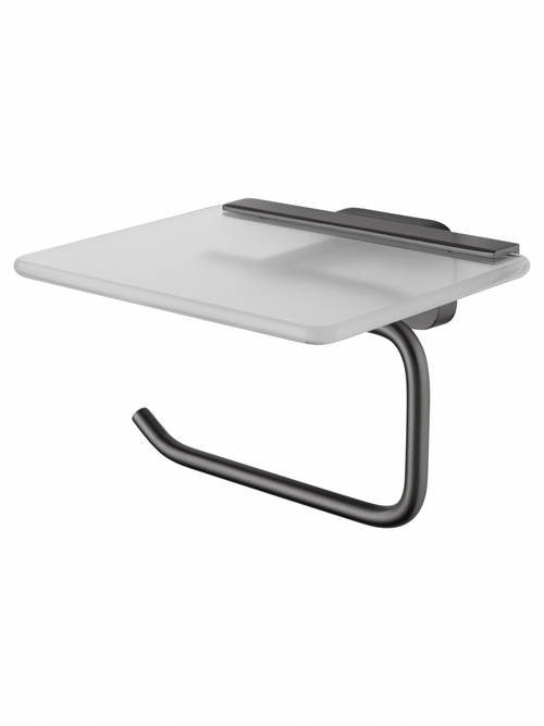 Держатель для туалетной бумаги с полкой WONZON & WOGHAND GRAFFITY, Темный графит (WW-9326)