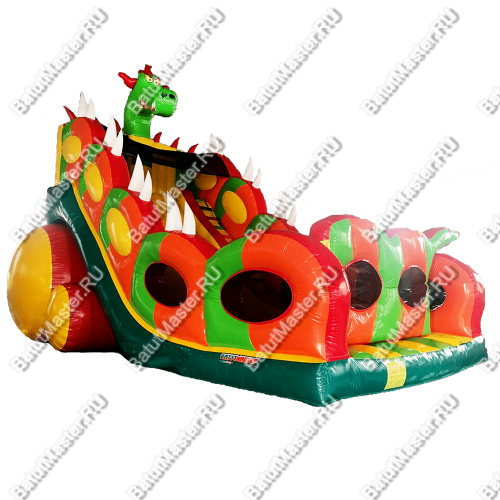 Батут-горка "Дракон 3" с шипами, 11*6*8,5 м