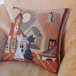 Наволочка гобеленовая декоративная для интерьерной подушки Кошачья жизнь - Весна 45х45