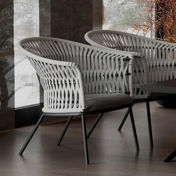 Плетеный стул Haugen, серый