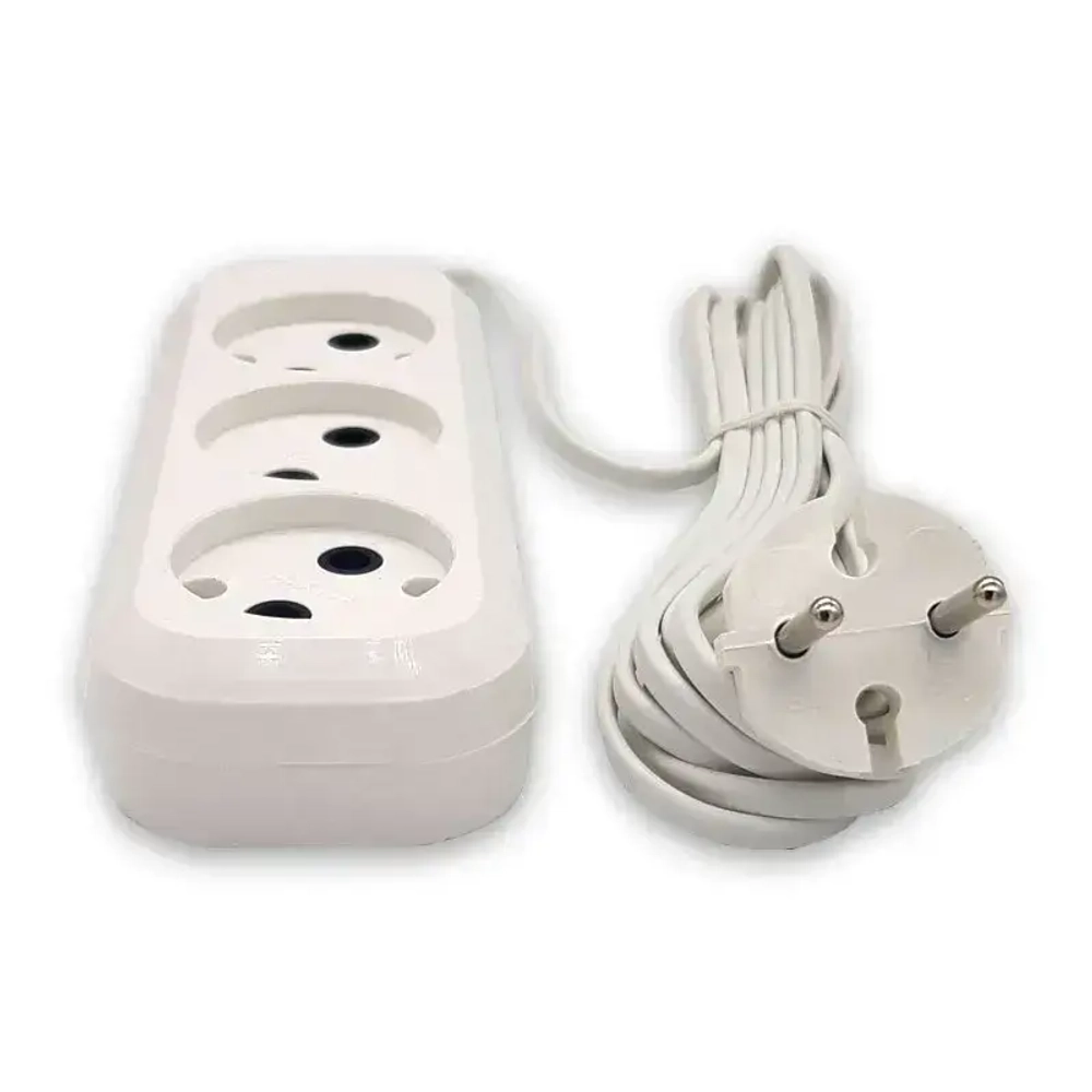 Удлинитель сетевой 5 метров, 3 розетки, 1300Вт, 6А