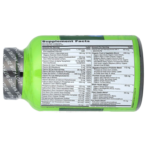 NATURELO, Мультивитаминный комплекс из цельных продуктов, для мужчин старше 50 лет, 120 вегетарианских капсул