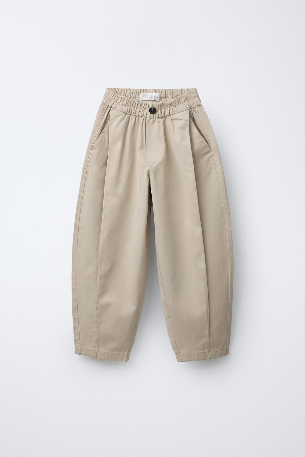 ZARA БРЮКИ BALLOON С ЗАЩИПАМИ, ЭКРЮ