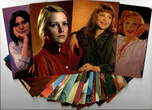 №67 Открытки Артисты и актёры СССР 1970–1980-е г. 25 штук. Цветные, чистые, без повторов