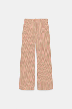 ZARA ЛЕГКИЕ БРЮКИ В ПОЛОСКУ, РОЗОВЫЙ/БЕЛЫЙ