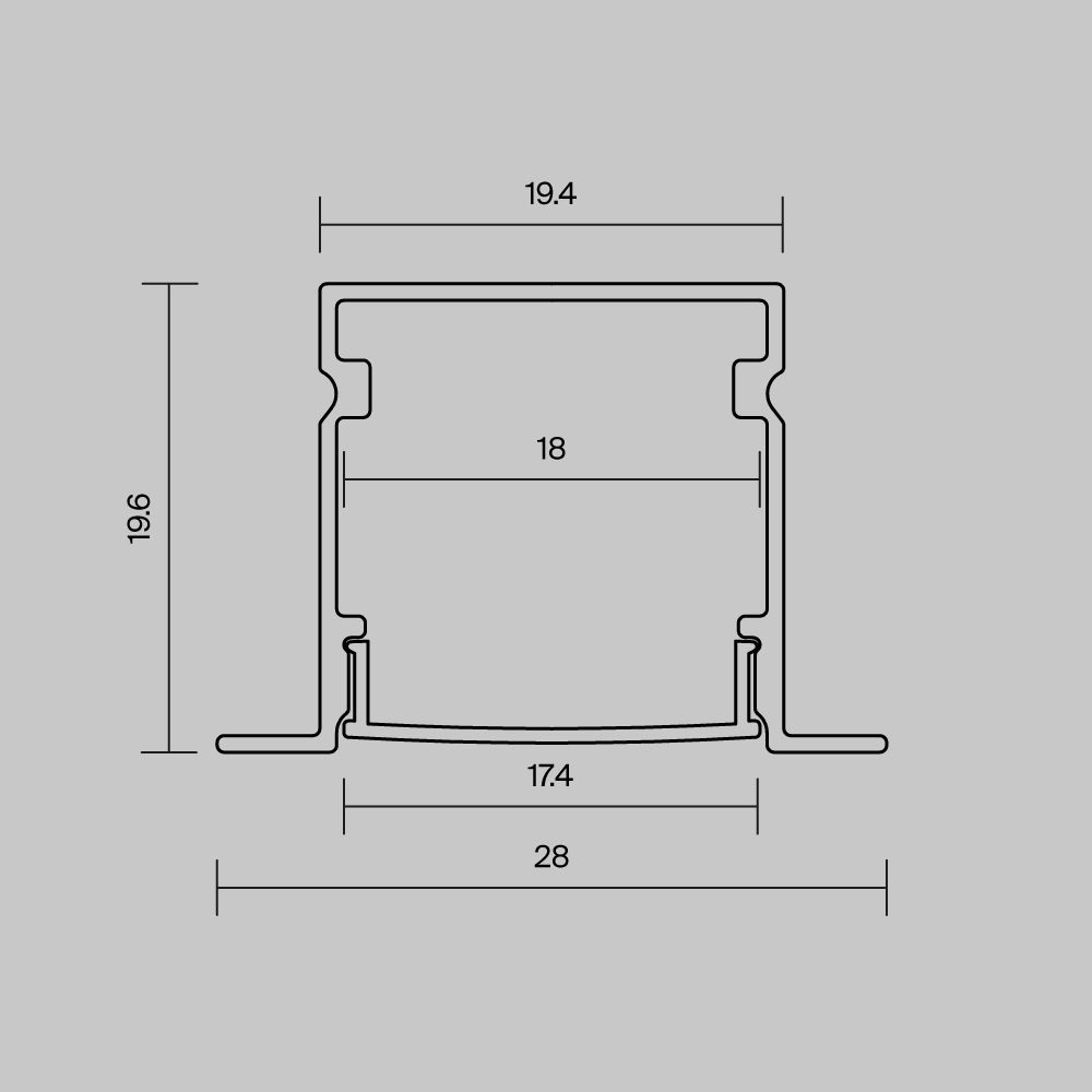 встраиваемый с накладным фланцем 27x20 (2м.) Maytoni ALM-2720-S-2M 632017