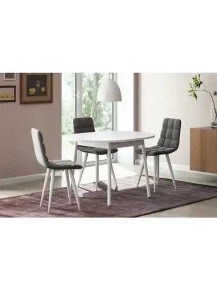 Стол кухонный обеденный круглый раздвижной 90х90х75,5 см