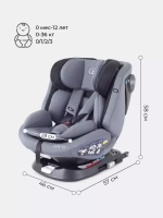 Автокресло RANT UB619 "NITRO" isofix Grey группа 0+-1-2-3  (0-36 кг)