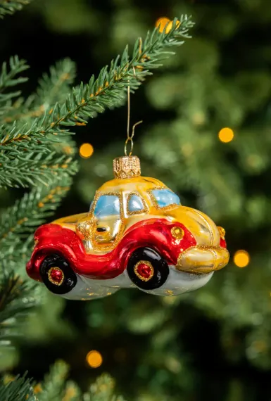 Елочное украшение Машина, стекло, 7 см., 1 шт., Irena CO (54020)